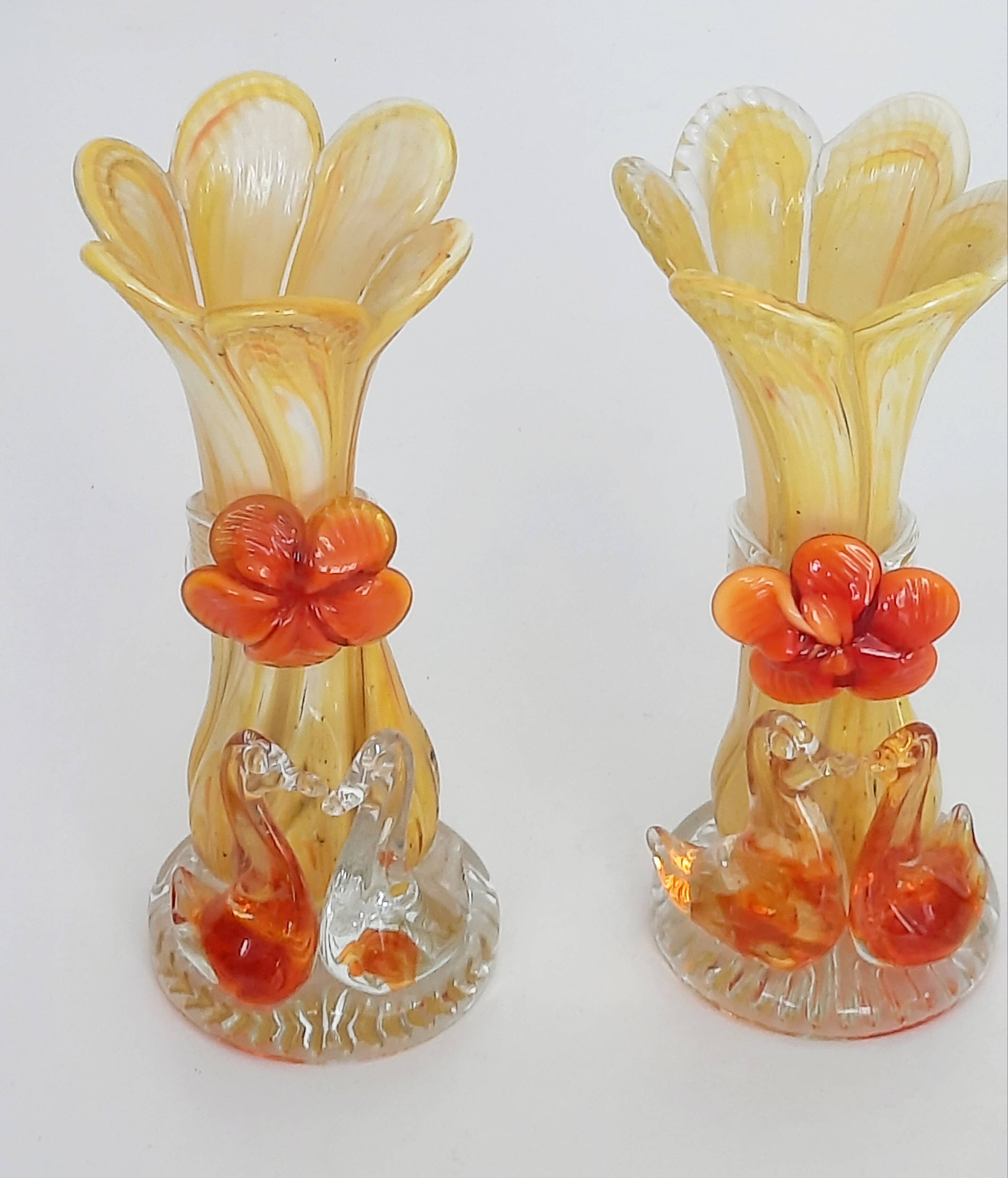 Pair of art glass vases