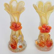 Paire de vases en verre d'art