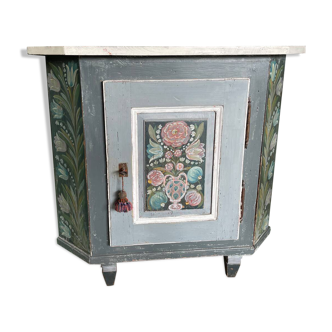 Hand-painted Italian corner cabinet