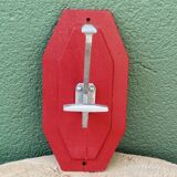Patère murale en fonte d'aluminium et bois, années 50