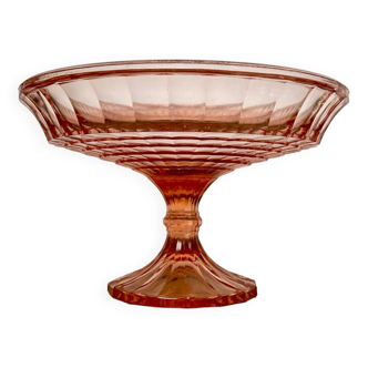 Cup, pink glass compote