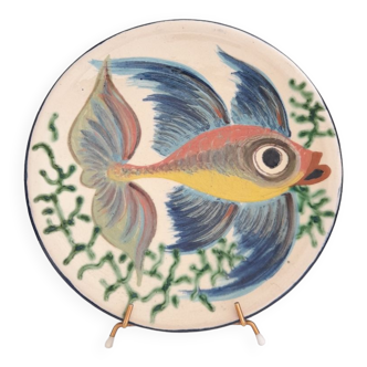 Assiette murale poisson céramique Puigdemont