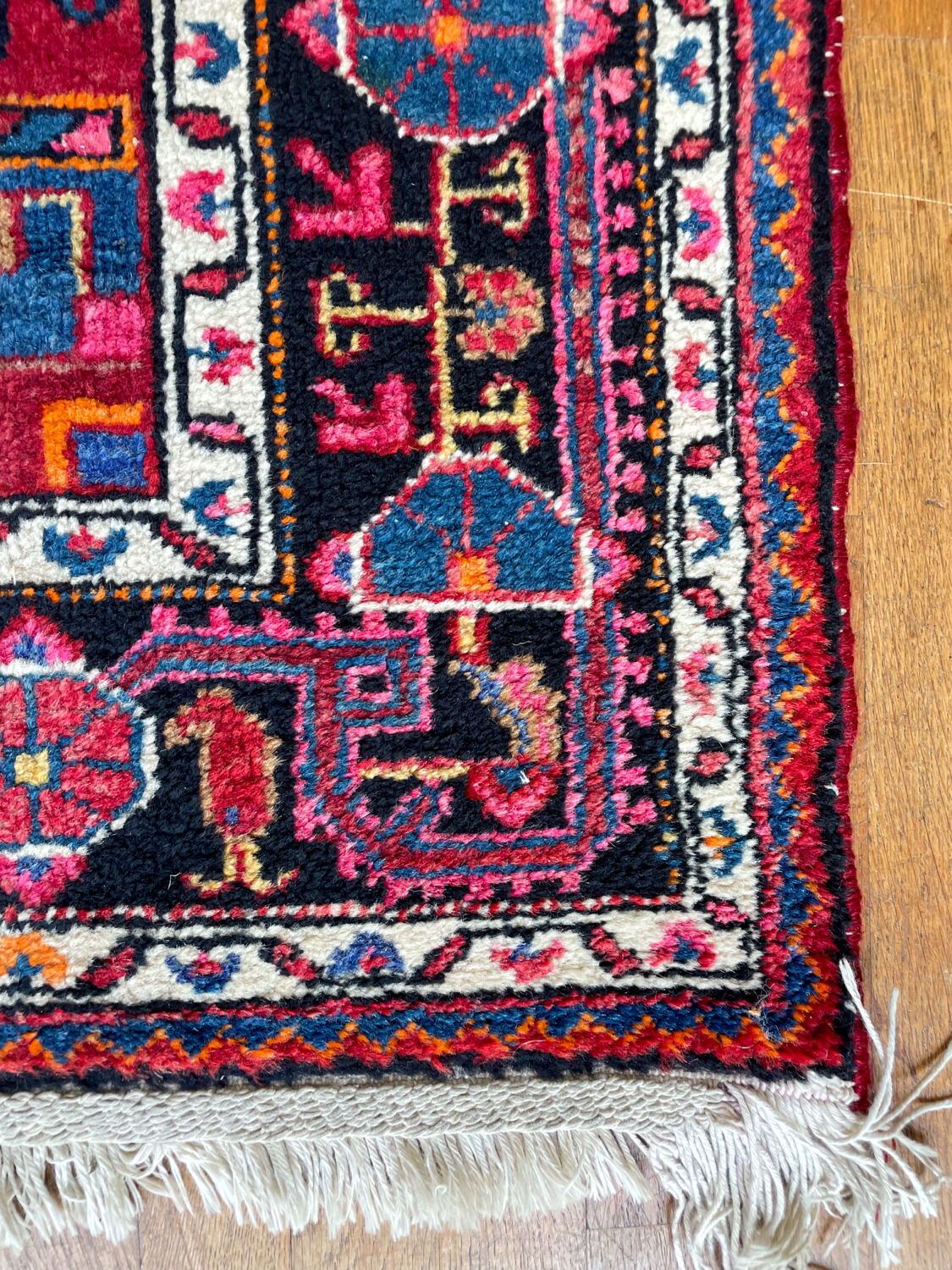 Burgundy Persian rugs pink and midnight blue