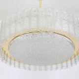 1 of 2 Stunning Murano Glass Tubes Ceiling Light by Doria, Germany, 1960s