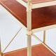 Pair of neoclassical brass leather side tables style Maison Jansen 1970
