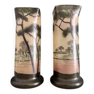 paire de vases Legras - verre
