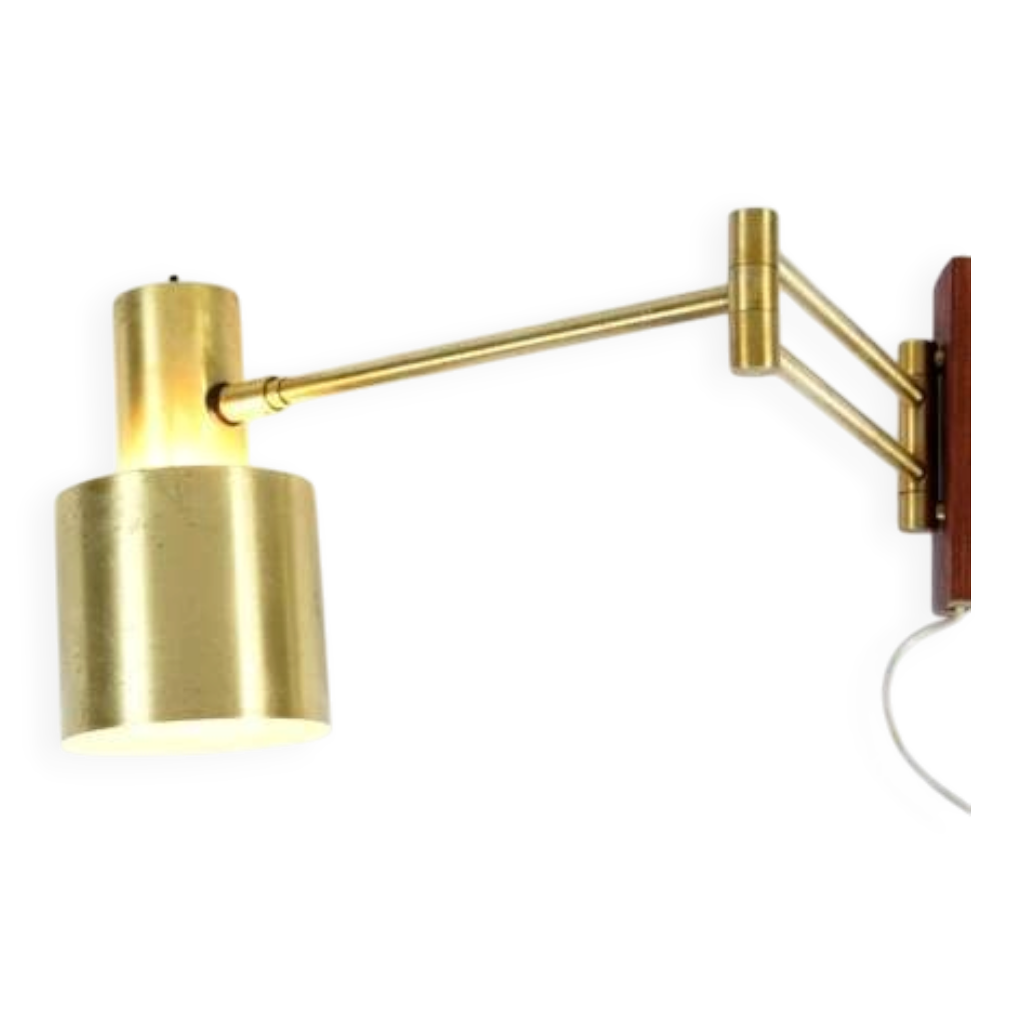 Retro Vintage Danish Jo Hammerborg Fog & Morup Brass Wall Lamp Light 60s 70s