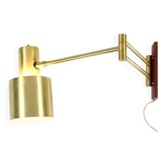 Retro Vintage Danish Jo Hammerborg Fog & Morup Brass Wall Lamp Light 60s 70s