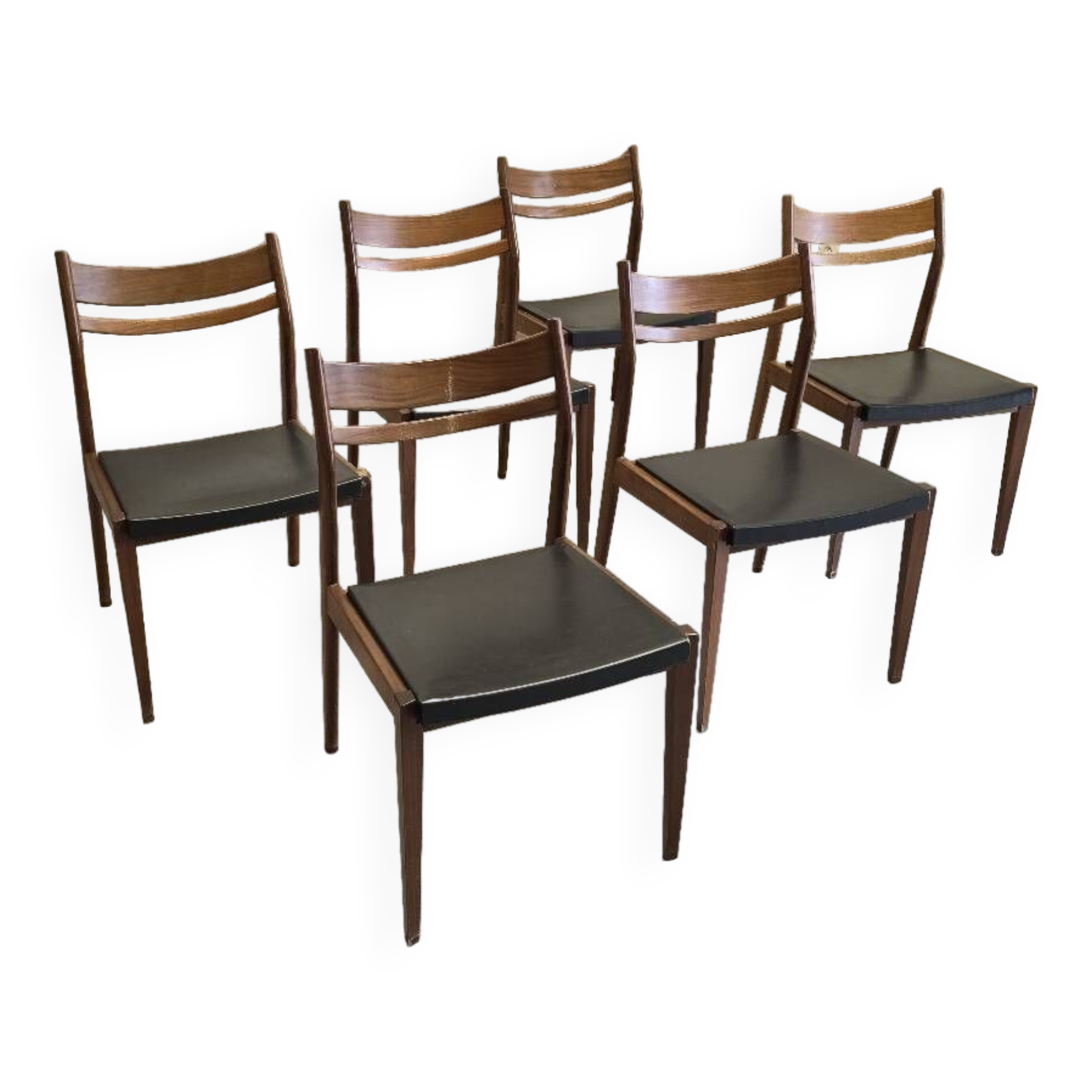 6 Scandinavian style teak chairs 1960