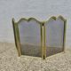 Small fire screen, spark arrester, brass, 3-panel, 1970