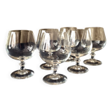 Suite of 6 glasses with crystal cognac