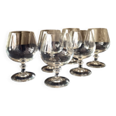 Suite de 6 verres a pied a cognac en cristal