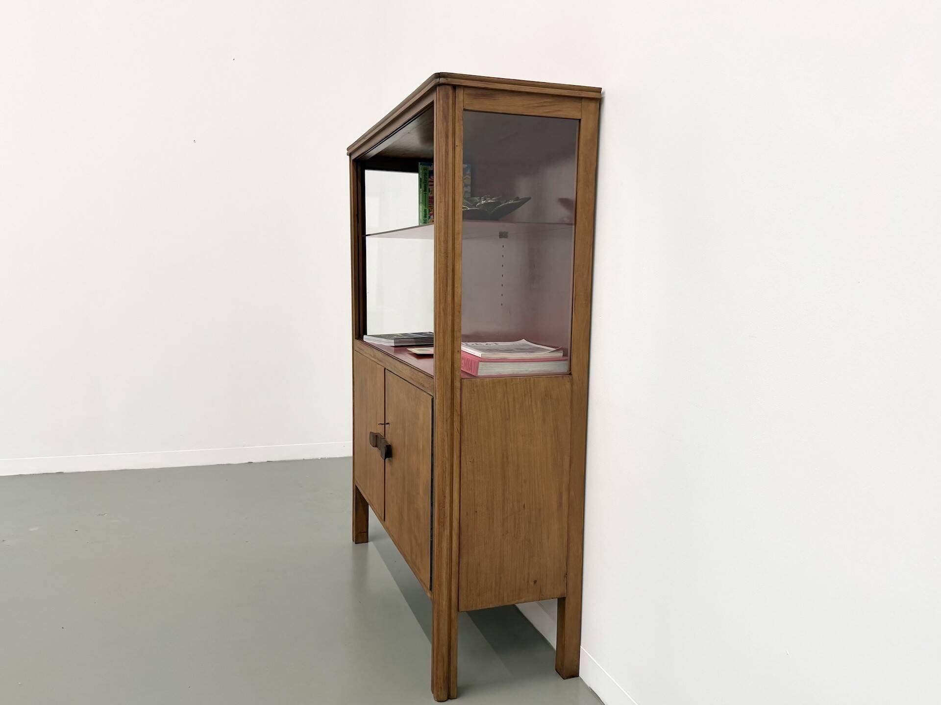 1950s Brazilian modernist library in exotic wood and lacquer
