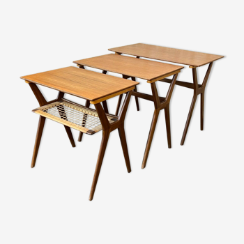 Teak Nesting Tables Side Table Side Tables Danish Modern 60s