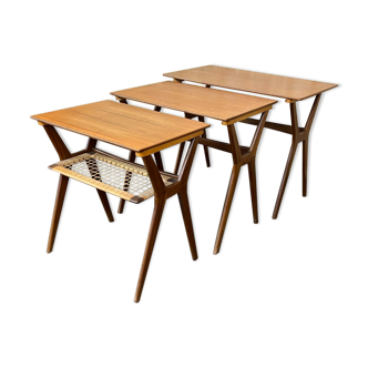 Teak Nesting Tables Side Table Side Tables Danish Modern 60s