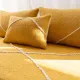 Set of yellow Moroccan floor sofa covers.