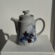 Théière fleurs stylisées bleues et marron H18