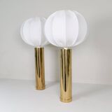 Pair of large Bergboms B-010 table lamps in brass, mid-century, 1960s, Sweden.