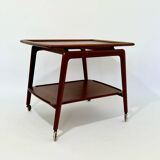 Scandinavian teak trolley on wheels, Arne Hovmand for Mogens Kold