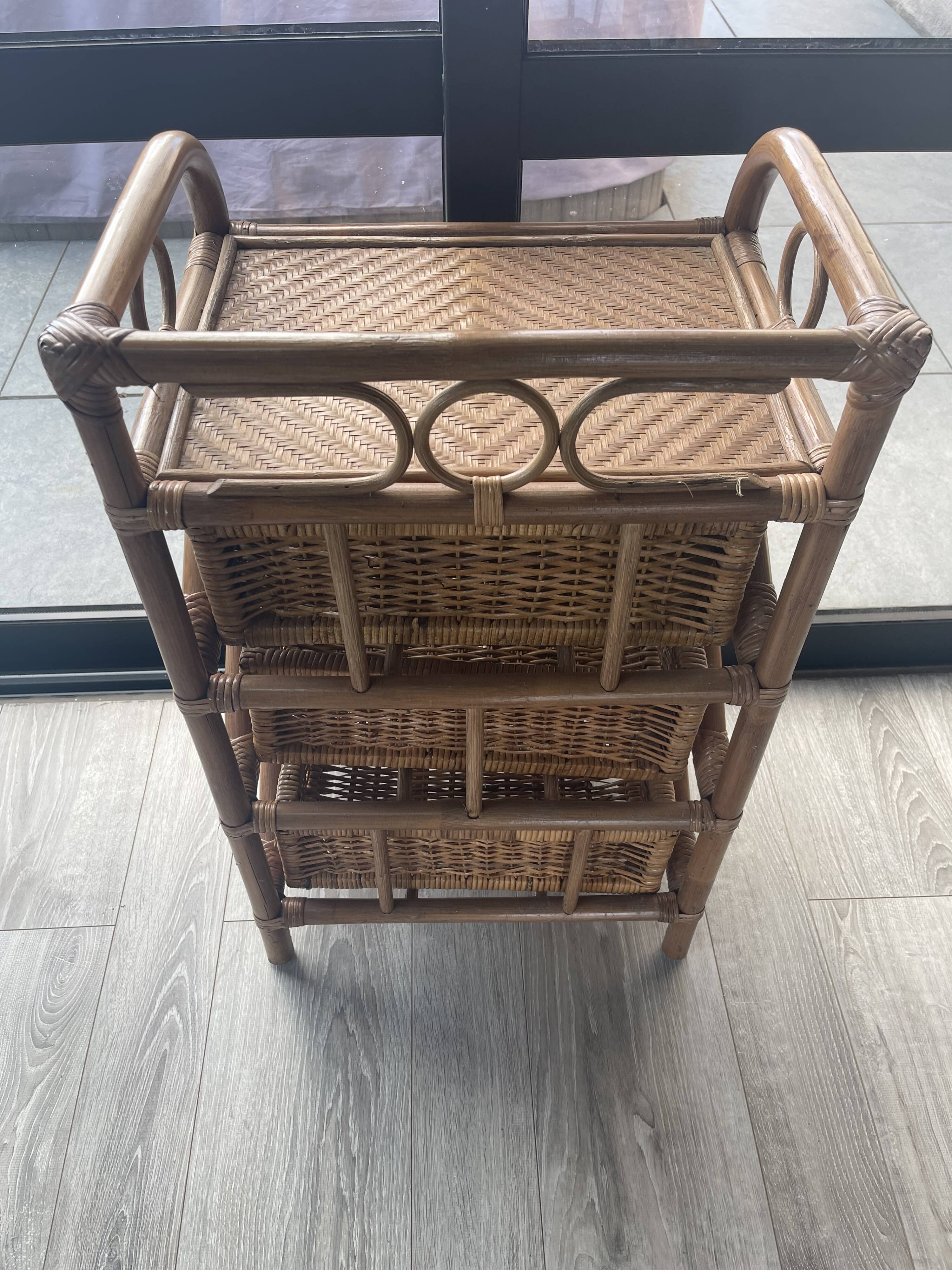 Rattan chest of drawers/bedside table