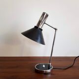Vintage and Italian black lamp chrome with two ball joints