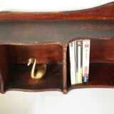 Old country wall shelf in beech wood