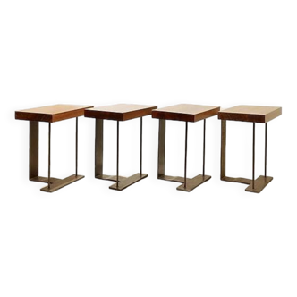 Pierre Chareau Style set of 4 stools or Side tables
