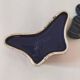 Vintage blue enameled ceramic butterfly box signed alpho