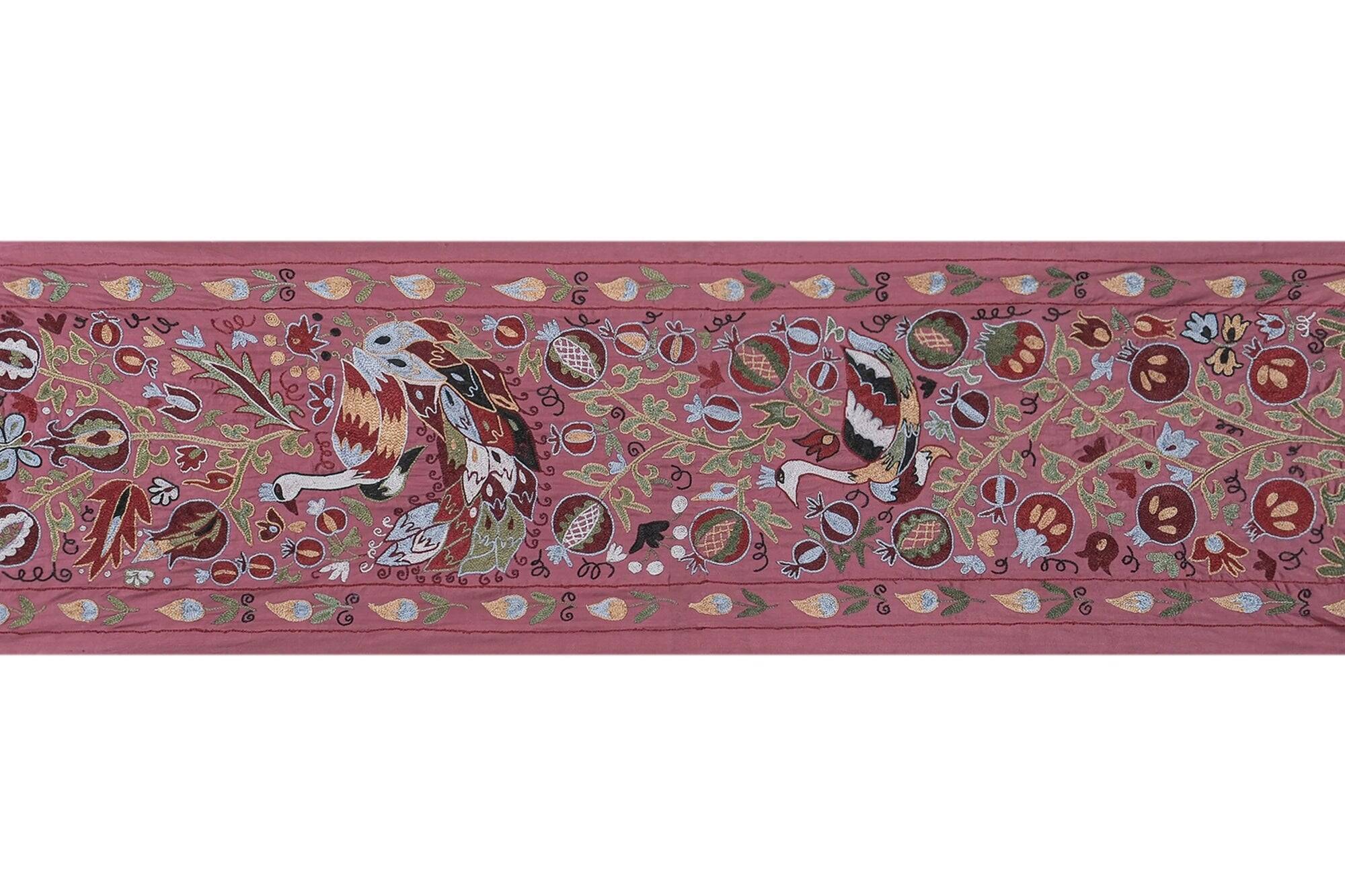Vintage hand-embroidered tribal tapestry 53x186 cm