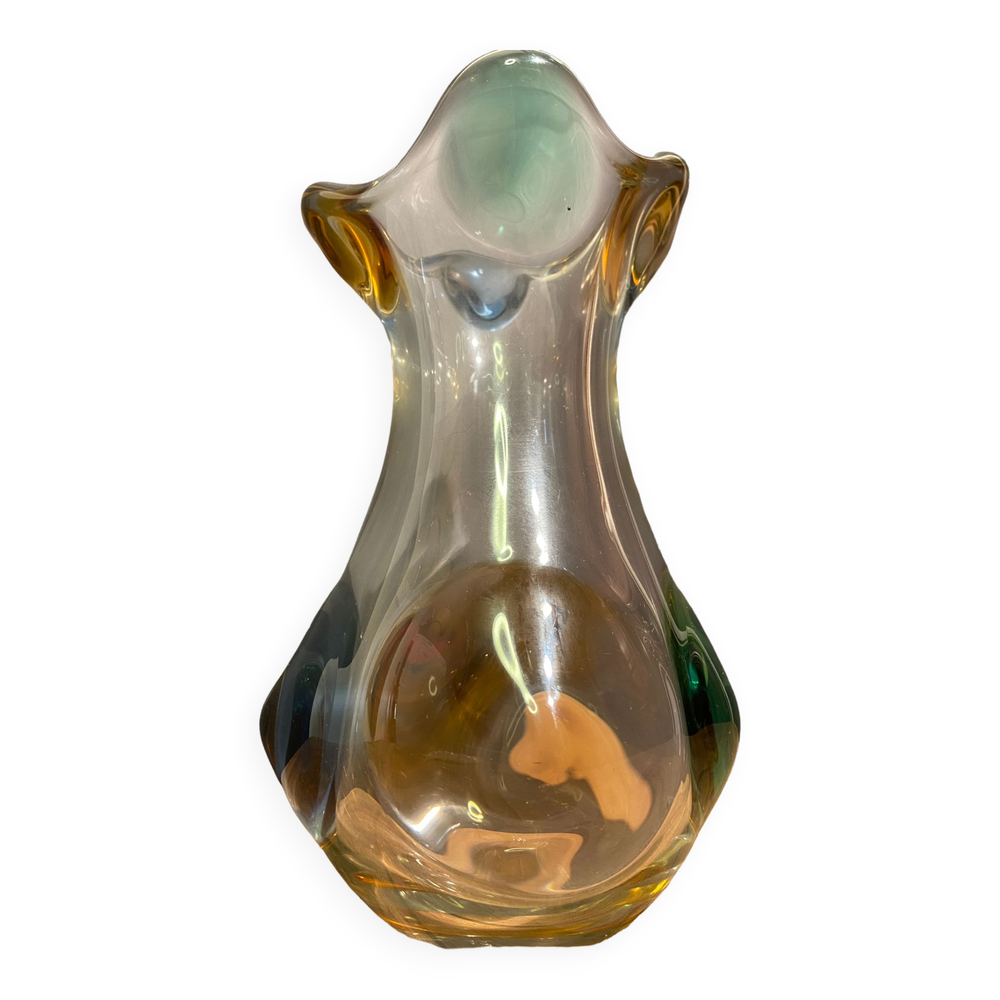 Harlequin vase in crystal murano venice.