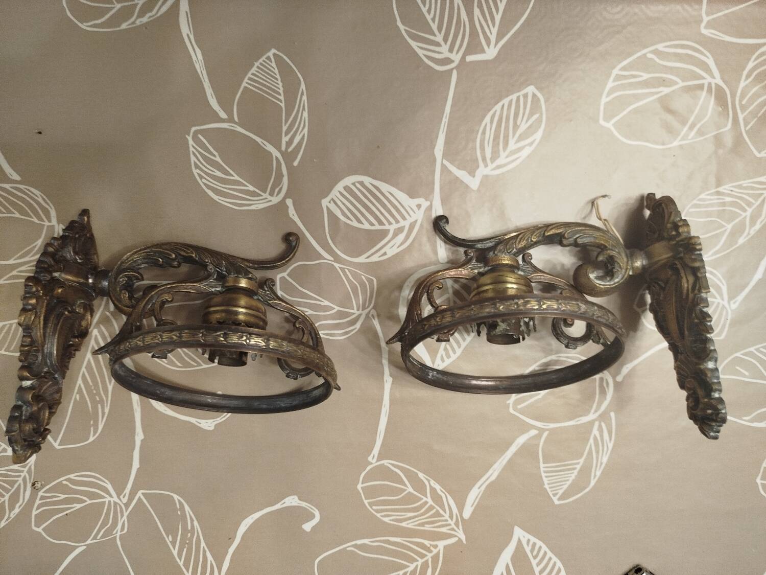 Appliques murales french vintage laiton