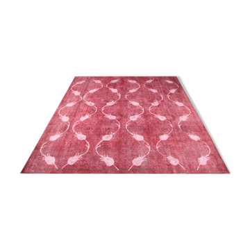 Handmade red persian rug traditional oriental wool carpet- 296x328cm
