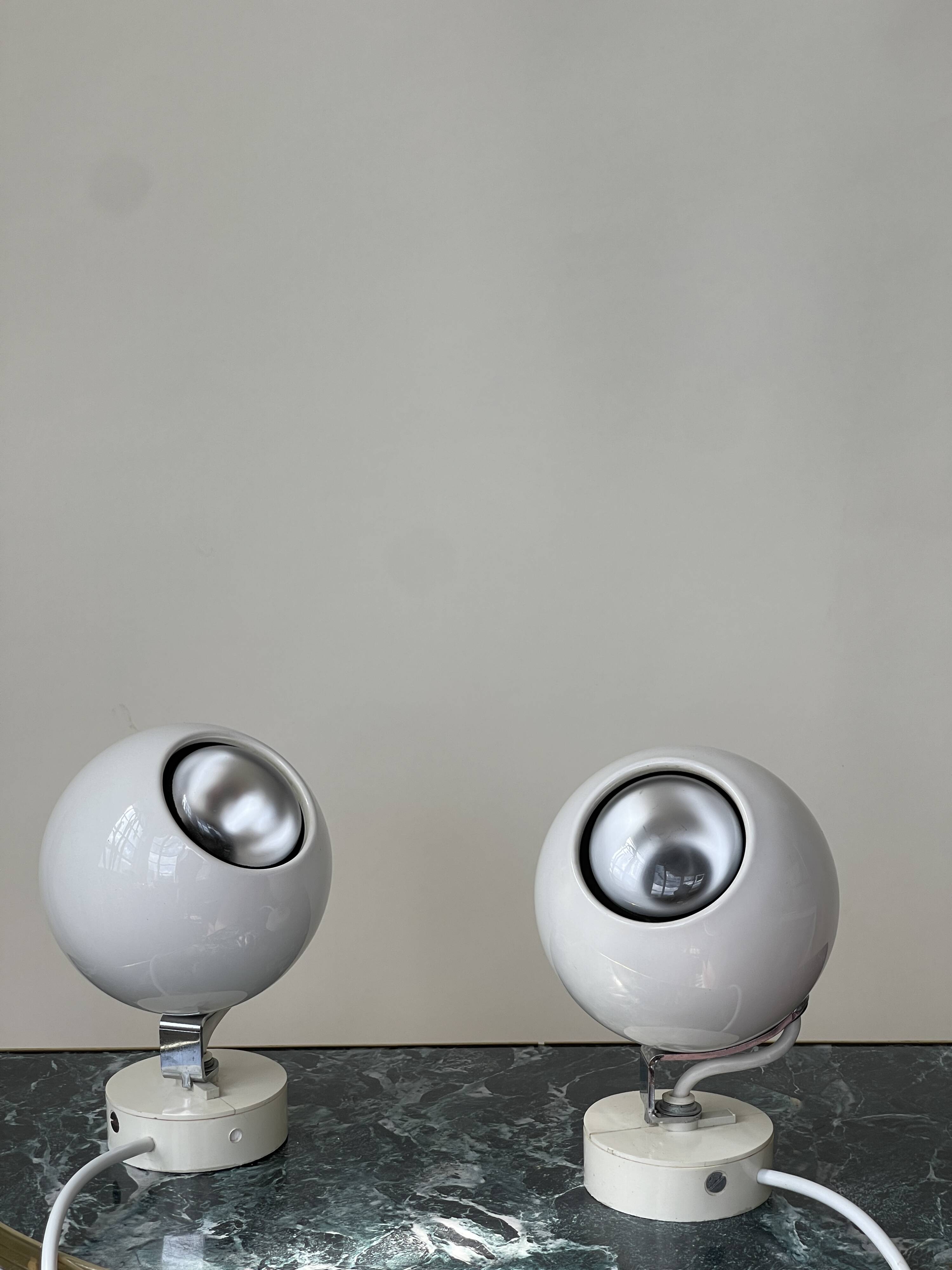 Pair of 1960s eyeball wall lights