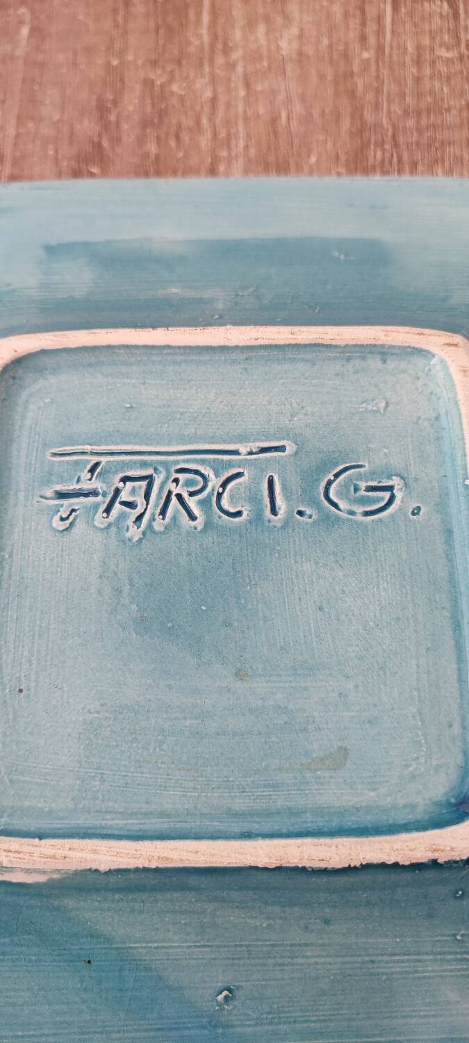 Ceramic pocket emptier signed FARCI G. Vallauris 60s