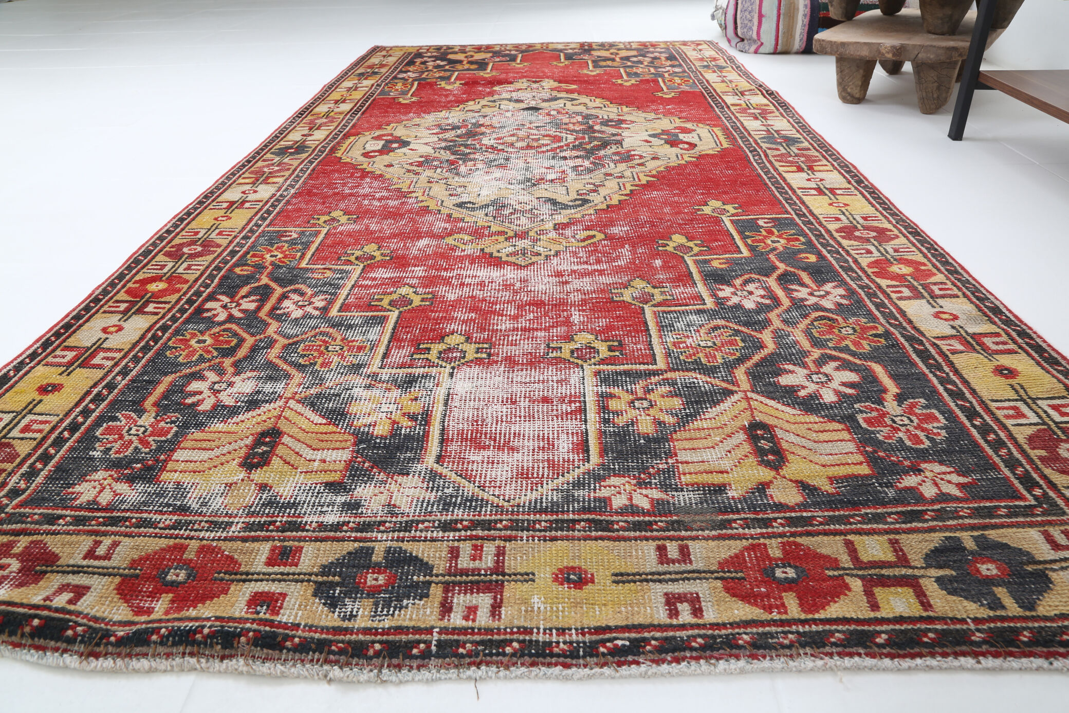 248x123cm red handmade turkish rug