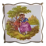 Old underside or flat rest with Fragonard Villeroy and Boch earthenware decor.
