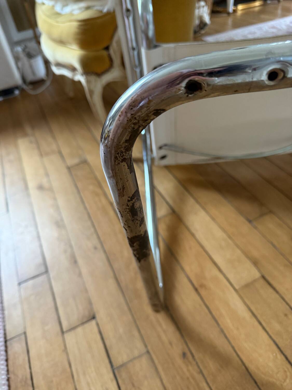 Chrome and leather chair