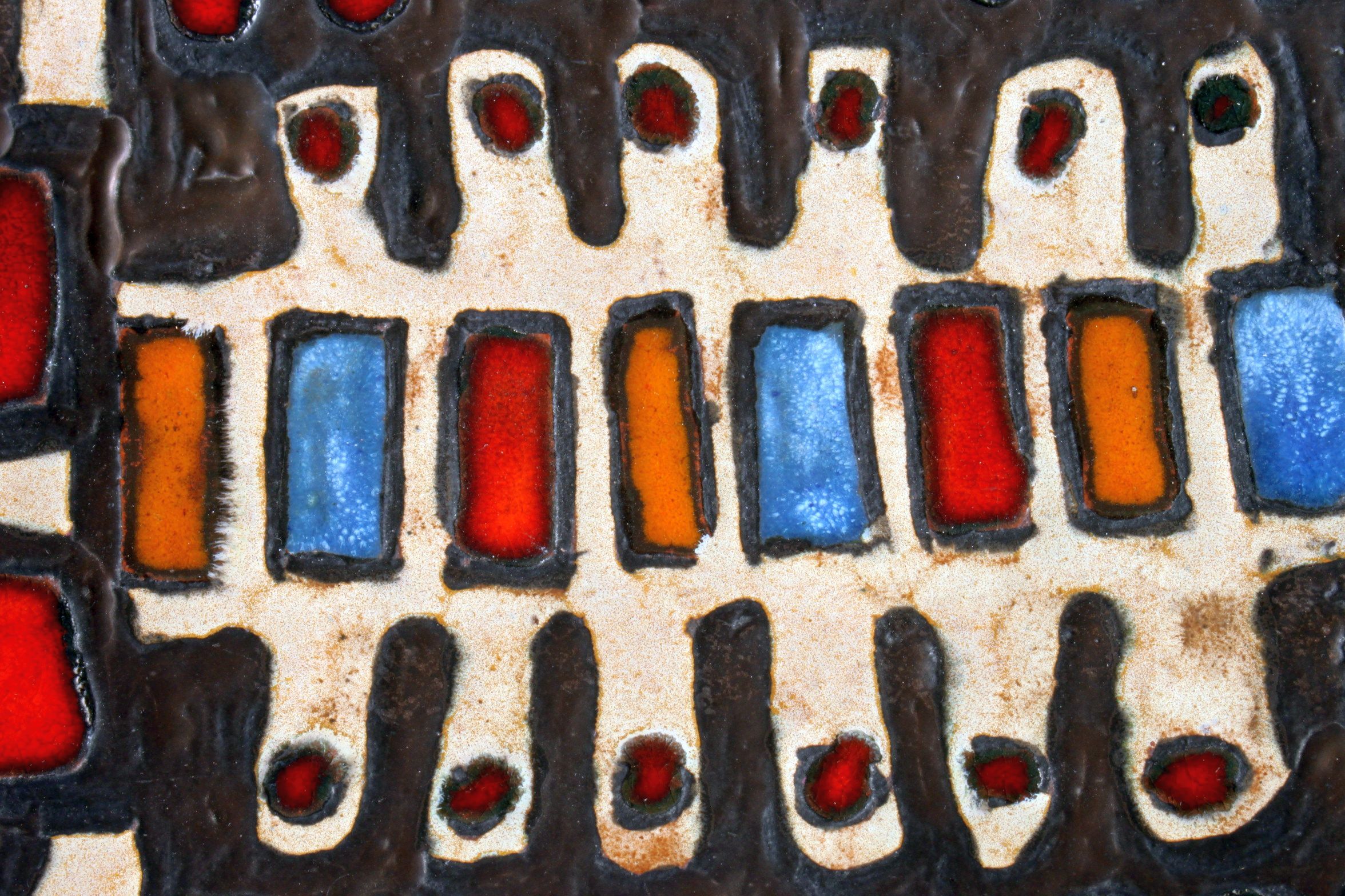 Abstract Brutalist Ceramic Centerpiece Plate by Perignem, Belgium, 1960s.