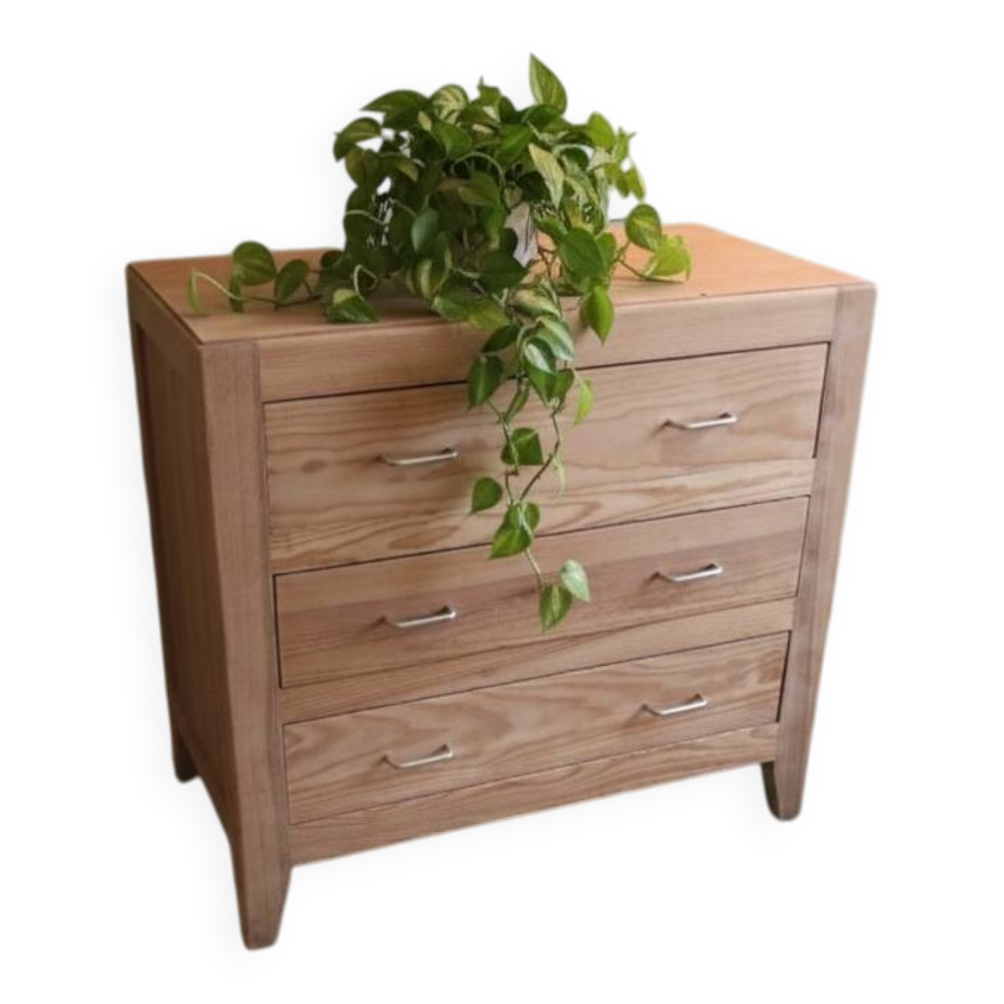 Sanded wooden chest of drawers