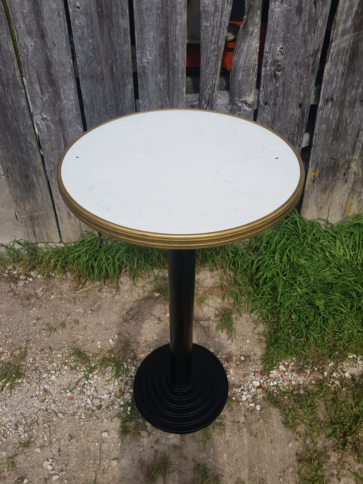Ancient table eat standing art deco pied fonte noir - vintage formica plateau
