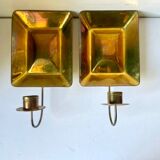 Pair Vintage Brass Wall Candle holder  Sconce  height 24 cm
