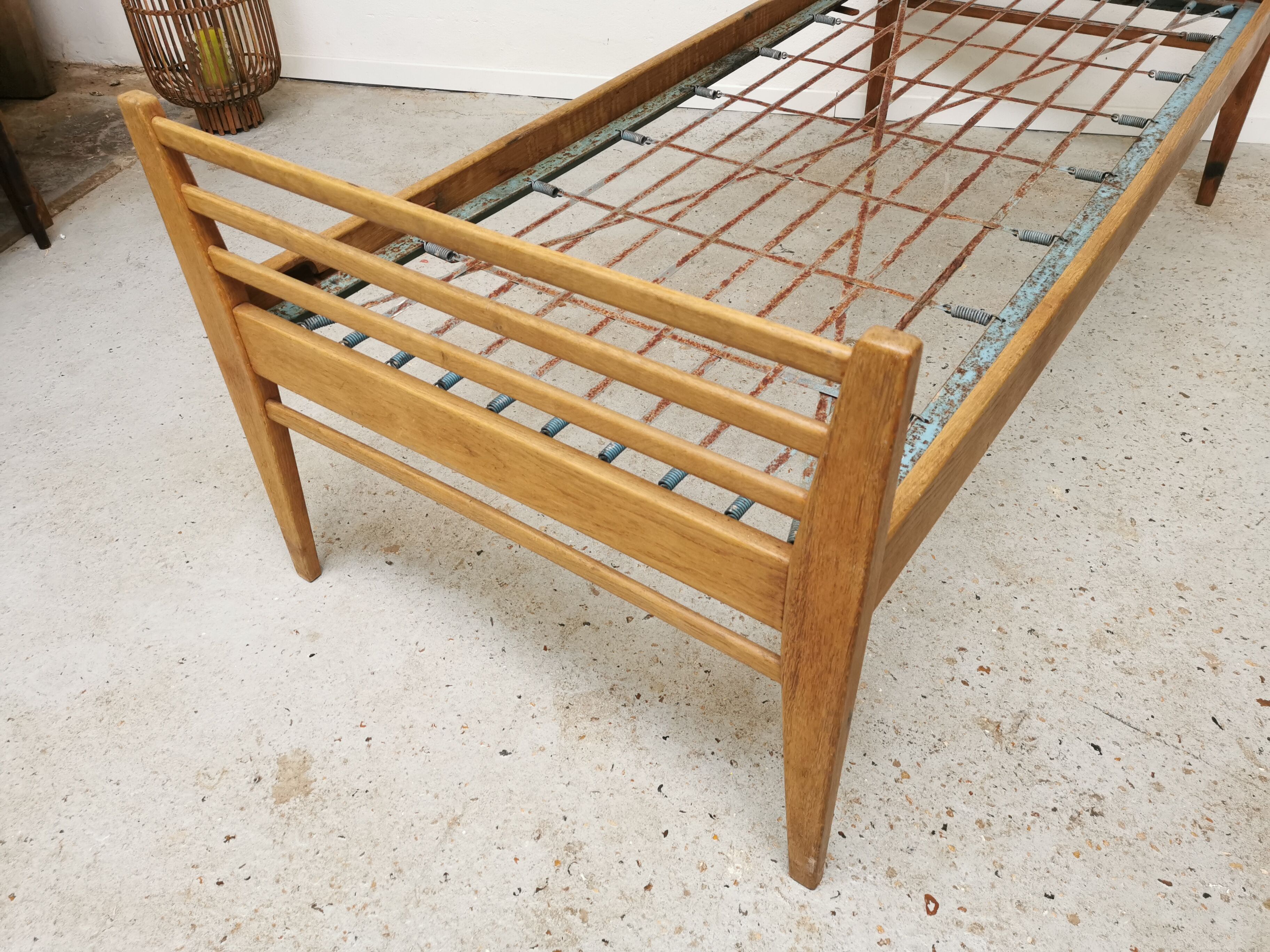 Pair of vintage beds Marcel Gascoin 1950