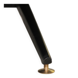 Italian Sofa Upholstered With Blanck and White Dedar fabrik , 1950s