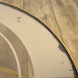 Vintage round nesting tables in gilded bronze with smoked glass