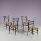 Set of 4 "Spinetto" dining chairs from Chiavari, Italy, 1950s