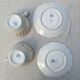 Duo of tea cups and saucers Limoges Lucien Michelaud - Green porcelain