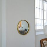 Modern brass mirror from the mid-century by Glasmäster in Markaryd, Sweden, 1960s.