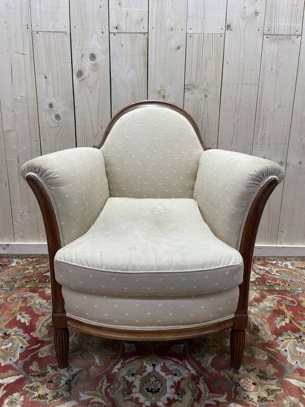 Bergère époque Art Déco en acajou