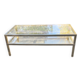 Coffee table, vintage 70s. 2 glass tops.