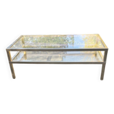 Coffee table, vintage 70s. 2 glass tops.